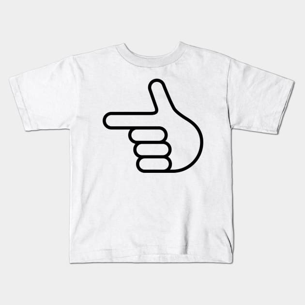 Finger Pointing Sign Kids T-Shirt by Radradrad
